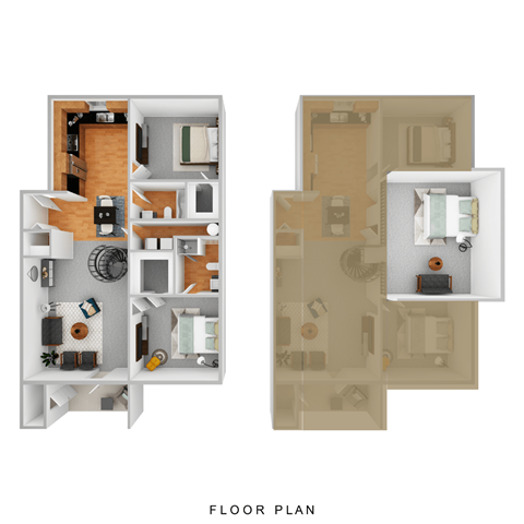 a floor plan of a house with a bedroom and a living room